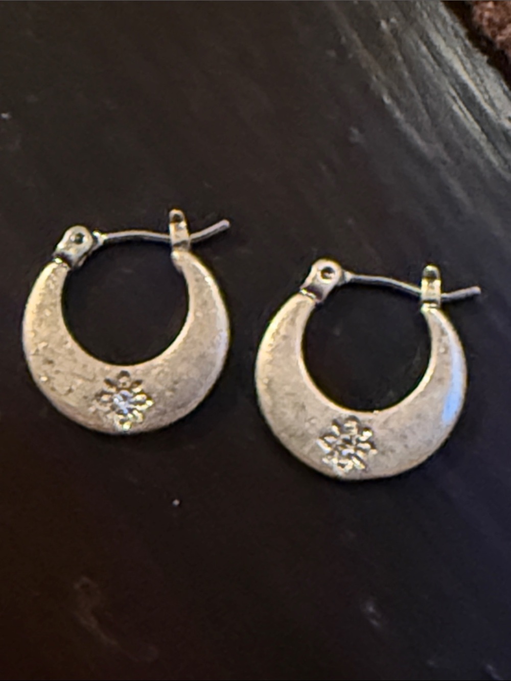 Sundance Floral Burst Mini Crescent Hoop Earrings - Picture 2 of 5